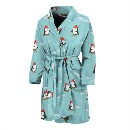 Ski Penguin Print Design LKS304 Men Bathrobe
