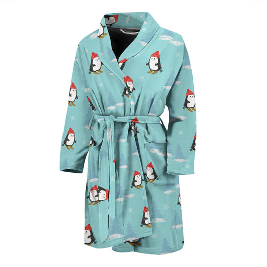 Ski Penguin Print Design LKS304 Men Bathrobe
