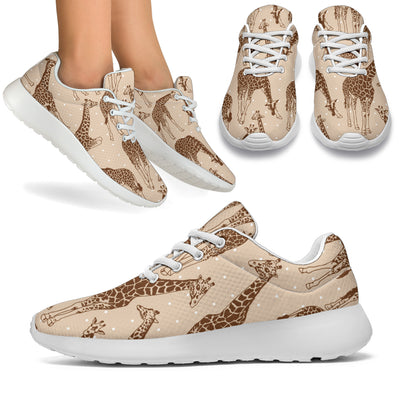 Giraffe Pattern Design Print Athletic Shoes