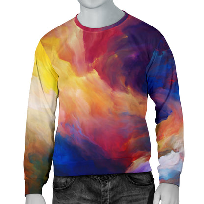 Vortex Twist Swirl Water Color Design Men Long Sleeve Sweatshirt