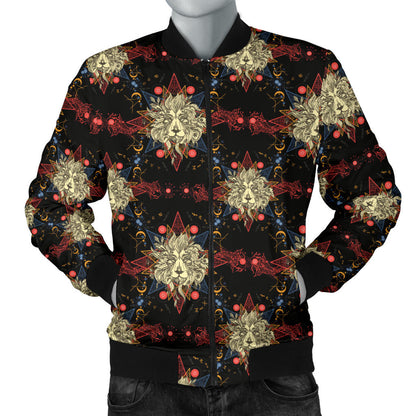 Zodiac Leo Pattern Design Print Men Bomber Jacket