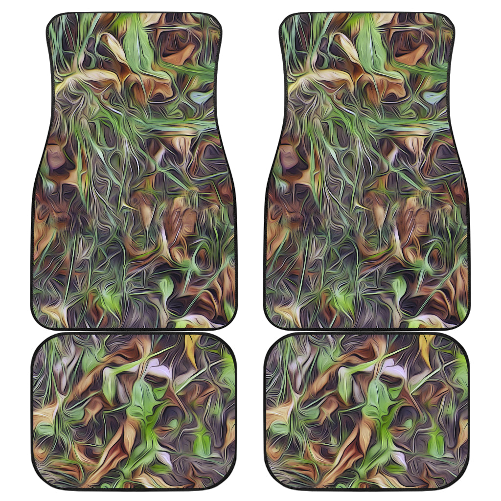 Camouflage Realistic Tree Print Car Floor Mats Front Back