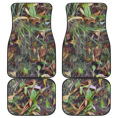 Camouflage Realistic Tree Print Car Floor Mats Front Back