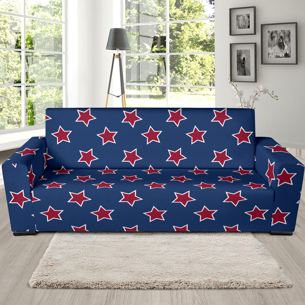 Star Red Blue Print Design LKS301 Sofa Slipcover