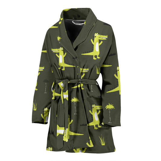 Alligator Pattern Print Design 05 Women Bathrobe