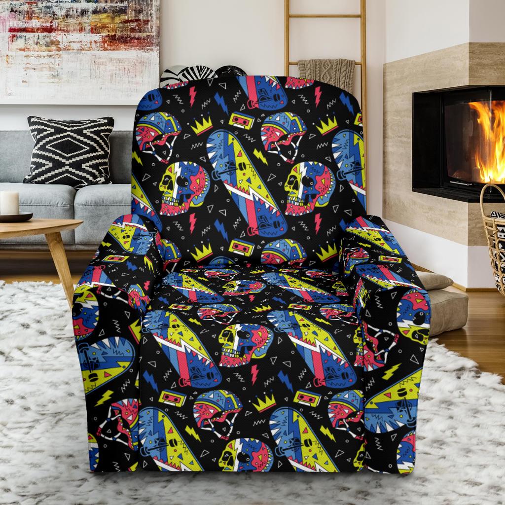 Skateboard Print Design LKS304 Recliner Slipcover with Pocket
