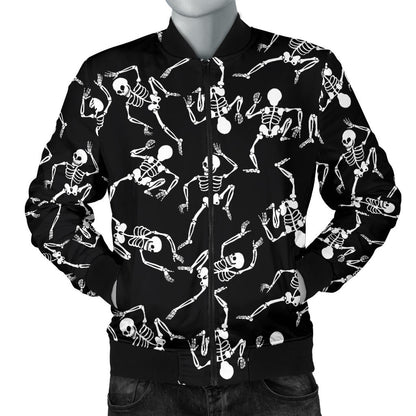 Skeleton Style Print Men Bomber Jacket