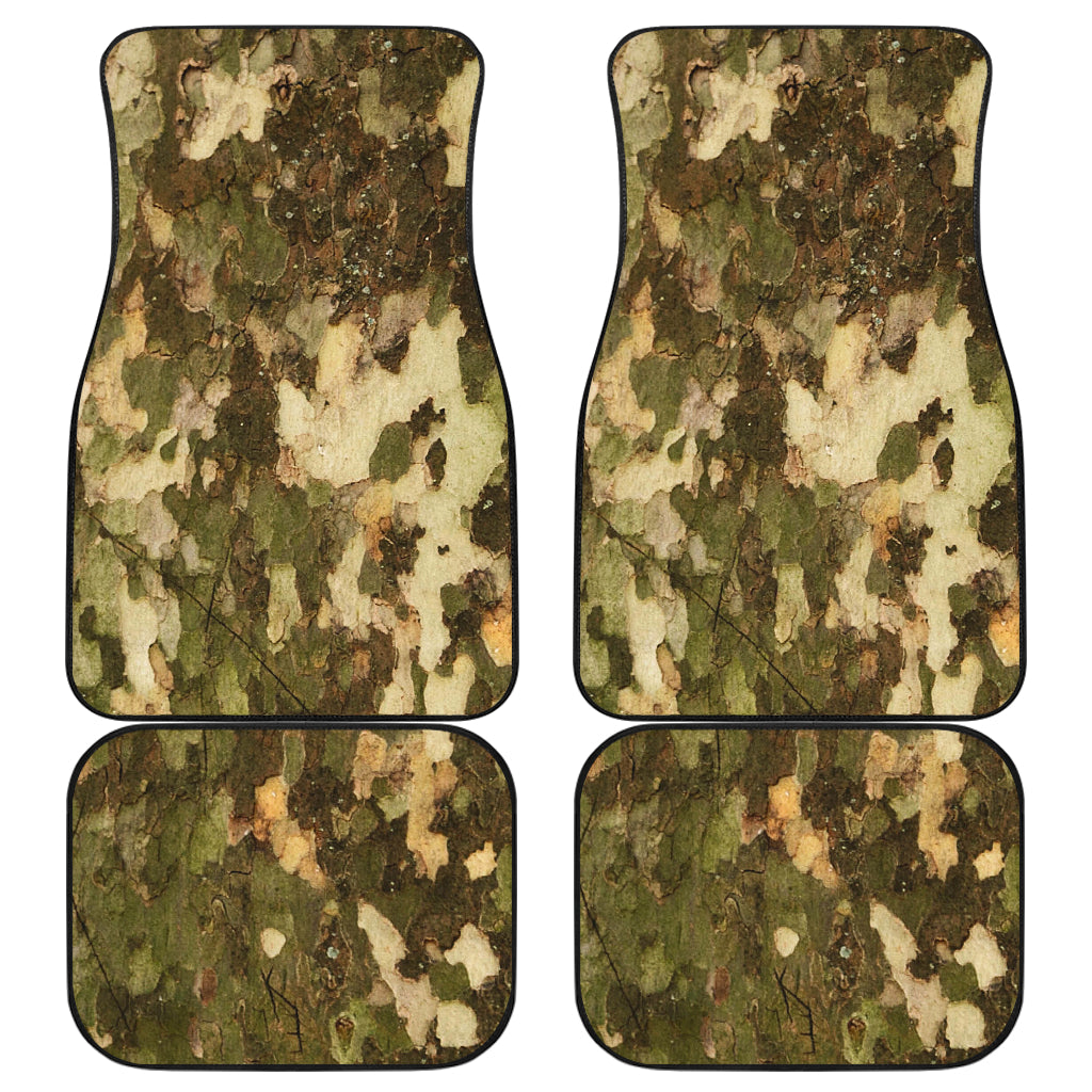 Camo Realistic Tree Texture Print Car Floor Mats Front Back