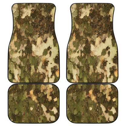 Camo Realistic Tree Texture Print Car Floor Mats Front Back
