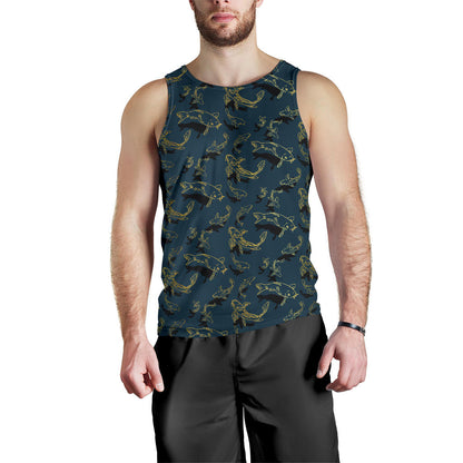 Koi Carp Cute Design Themed Print Men Tank Top