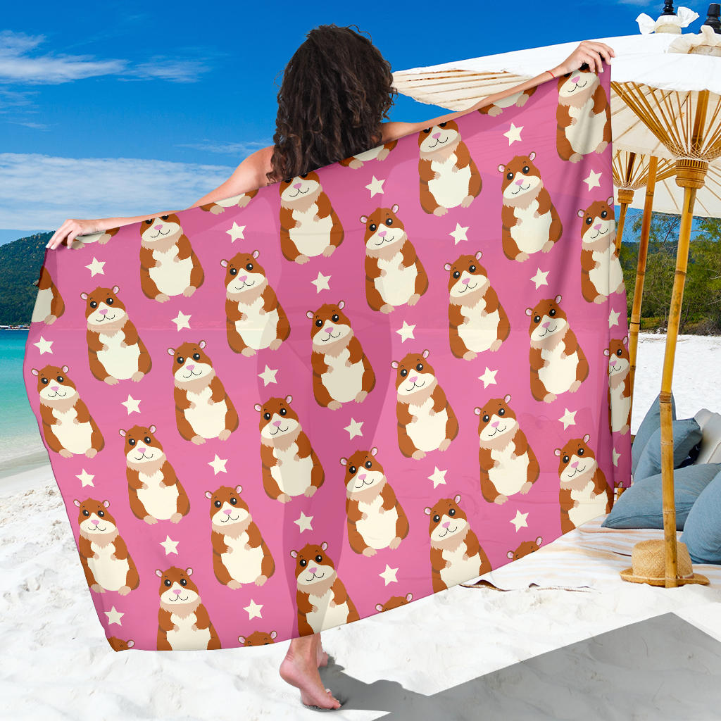 Hamster Cute Pattern Print Design 02 Sarong Pareo Wrap
