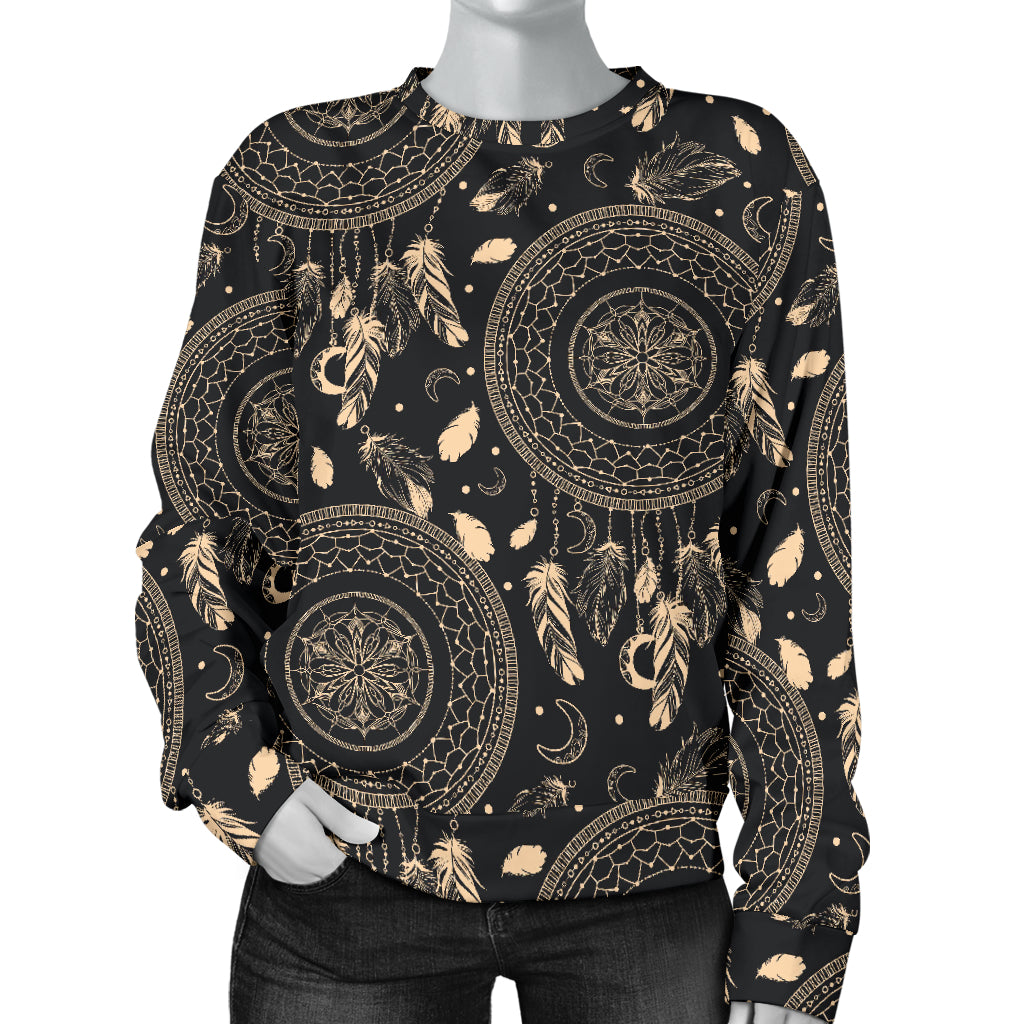 Dream Catcher Mandala Boho Moon Women Long Sleeve Sweatshirt
