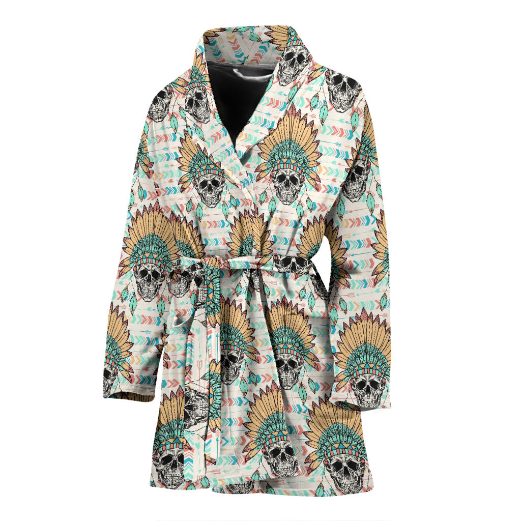 Boho Pattern Print Design 04 Women Bathrobe