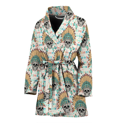 Boho Pattern Print Design 04 Women Bathrobe