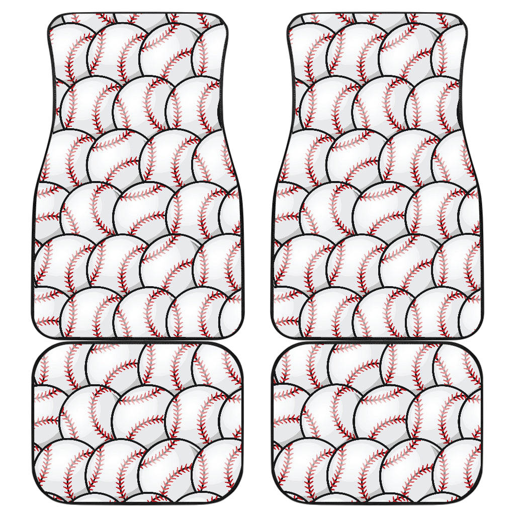 Baseball Pattern Car Floor Mats Front Back