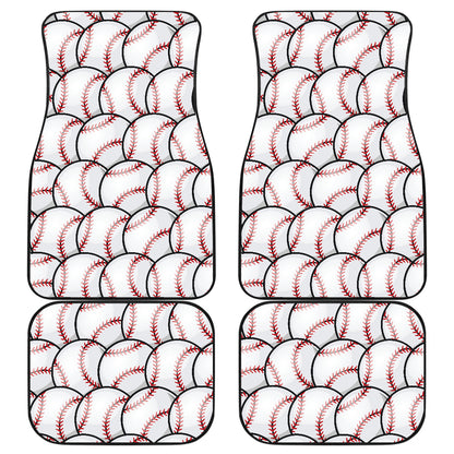 Baseball Pattern Car Floor Mats Front Back