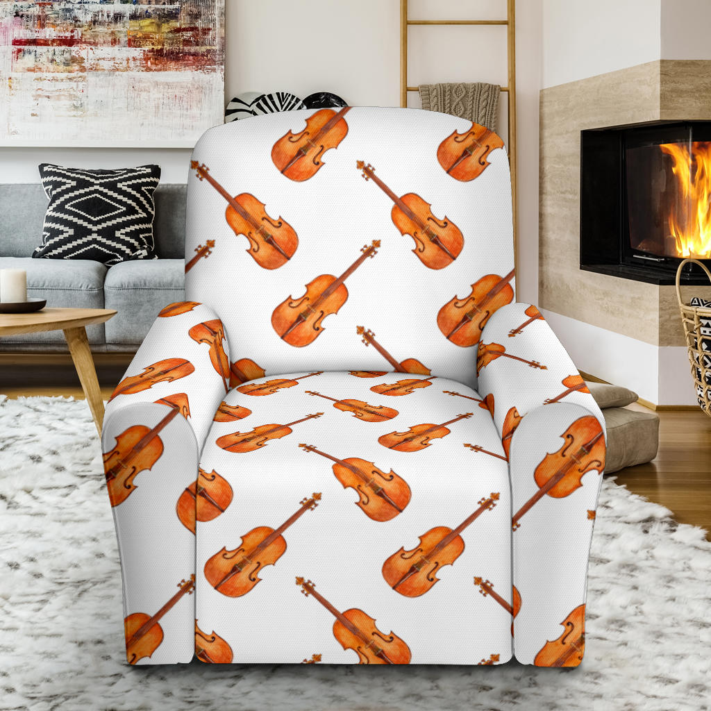 Violin Print Design LKS401 Recliner Slipcover with Pocket