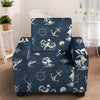 Nautical Sea Themed Print Armchair Slipcover