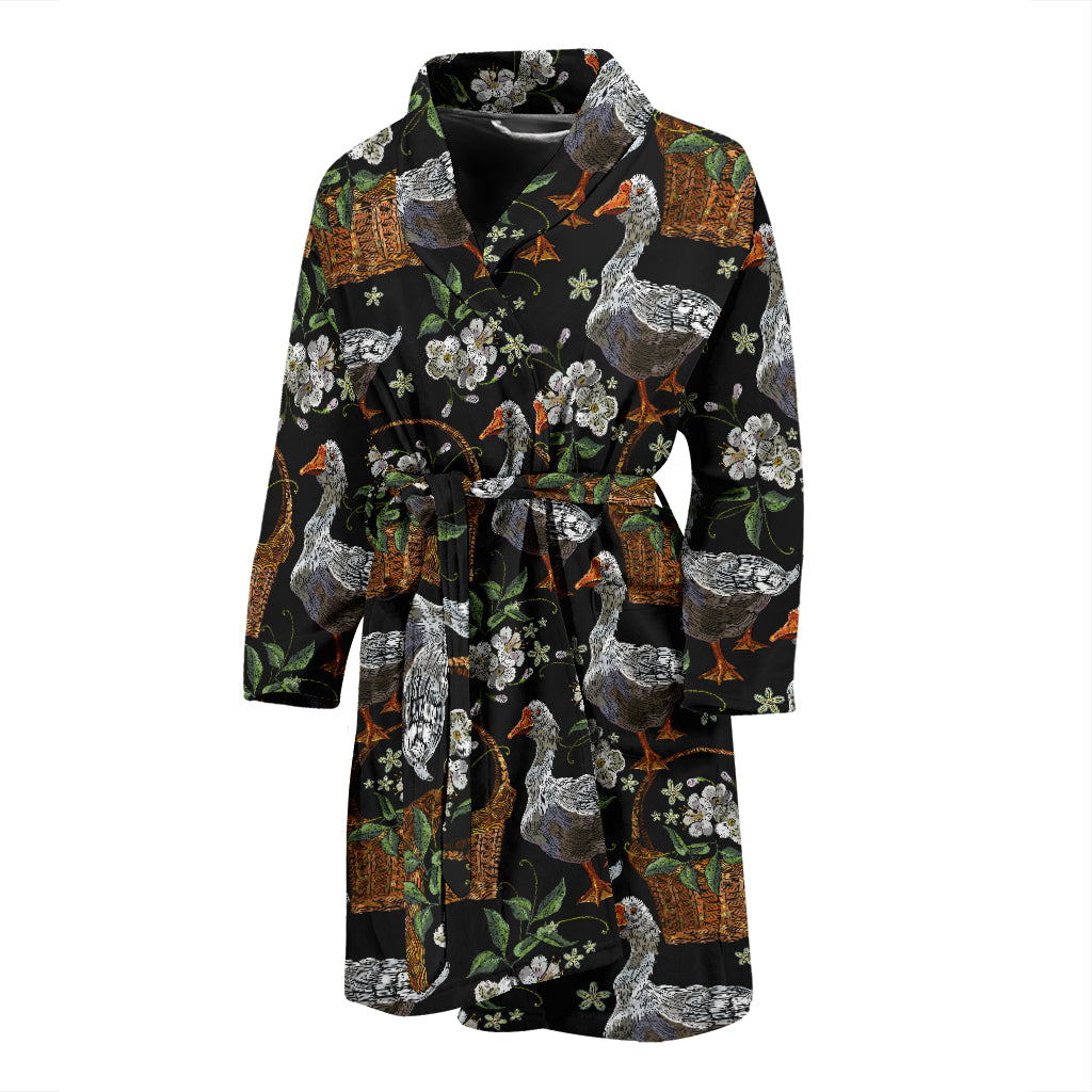 Goose Print Design LKS406 Men Bathrobe