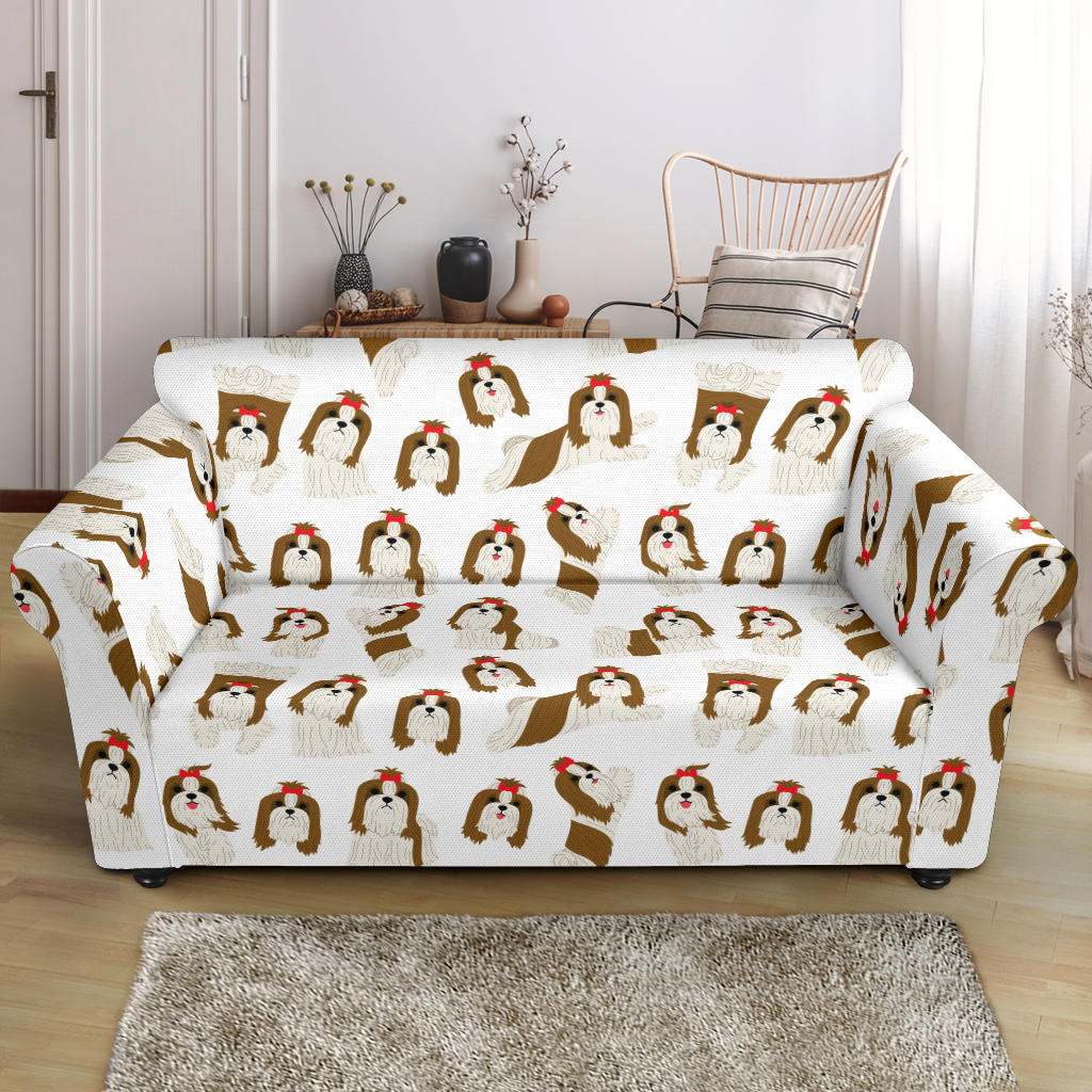 Shih Tzu Print Design LKS302 Loveseat Couch Slipcover