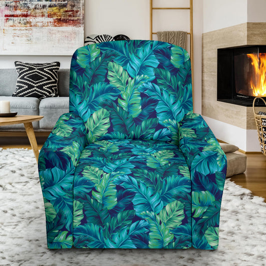 Banana Leaf Pattern Print Design 06 Recliner Slipcover with Pocket