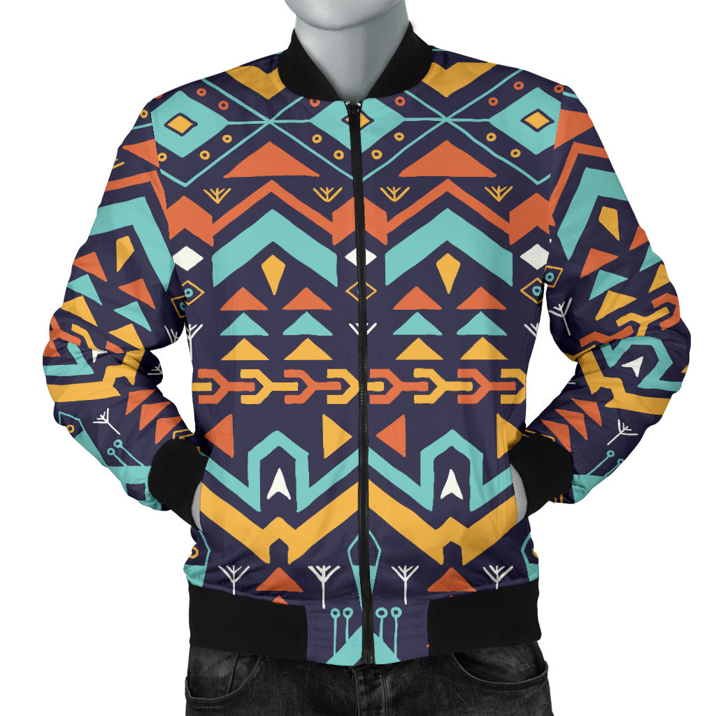 Aztec Style Print Pattern Men Bomber Jacket