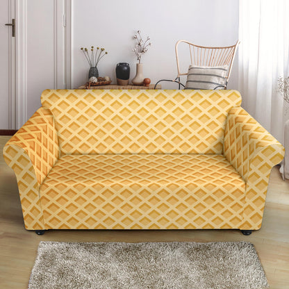 Waffle Texture Print Design LKS302 Loveseat Couch Slipcover