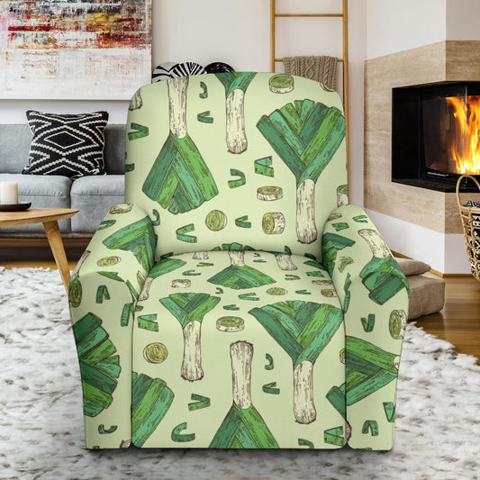Leek Pattern Print Design 04 Recliner Slipcover with Pocket
