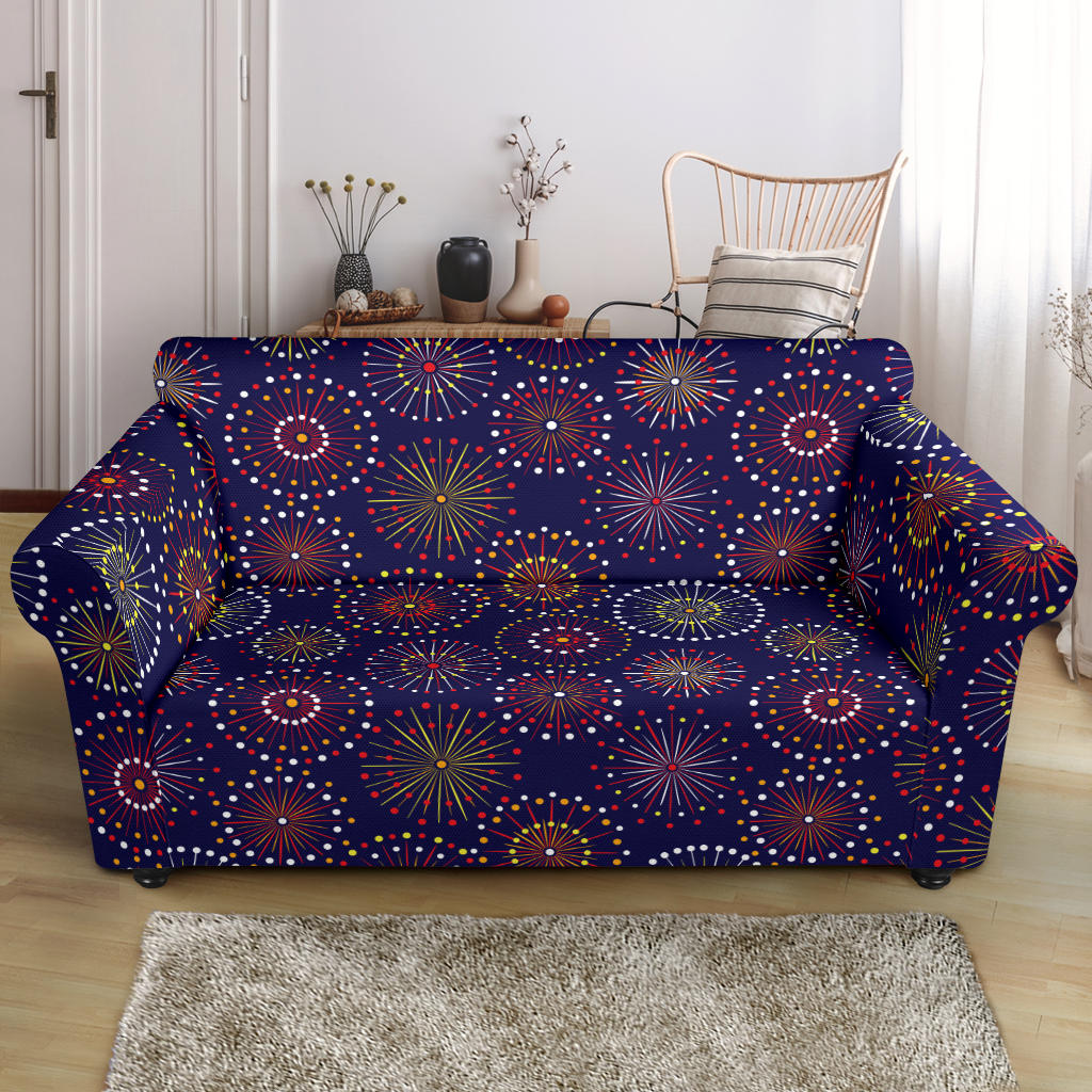 Firework Flower Style Print Design LKS302 Loveseat Couch Slipcover