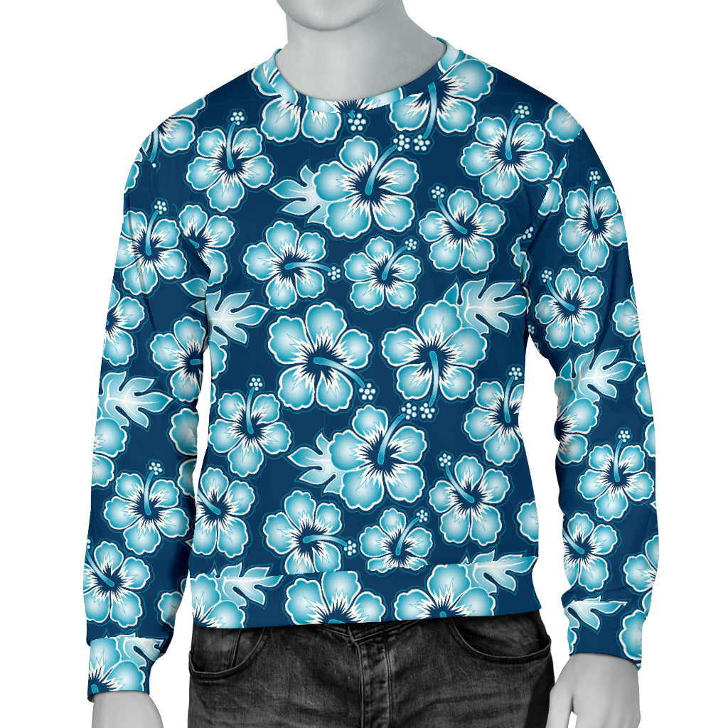 Hibiscus Flower Hawaiian Themed Men Long Sleeve Sweatshirt