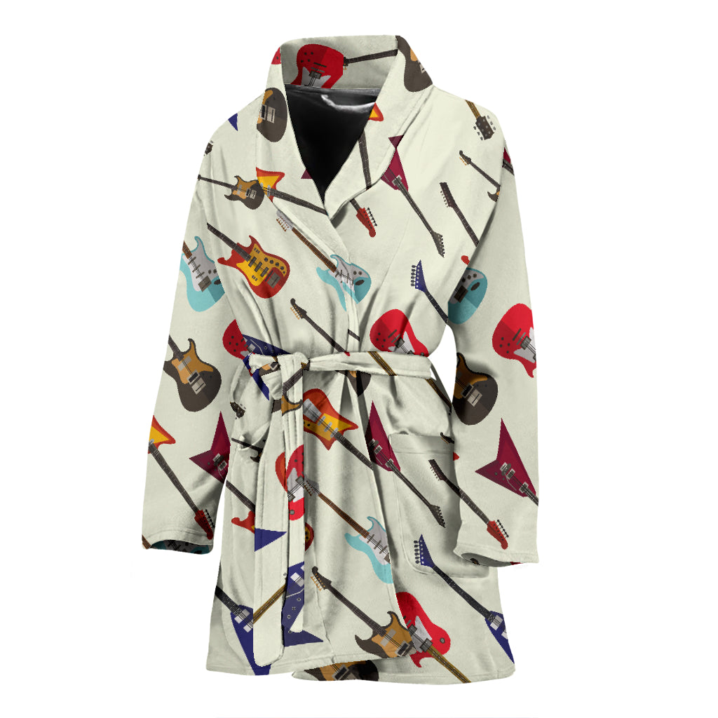 Electric Guitar Print Design LKS404 Women Bathrobe