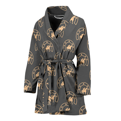 Horseshoe Print Design LKS306 Women Bathrobe