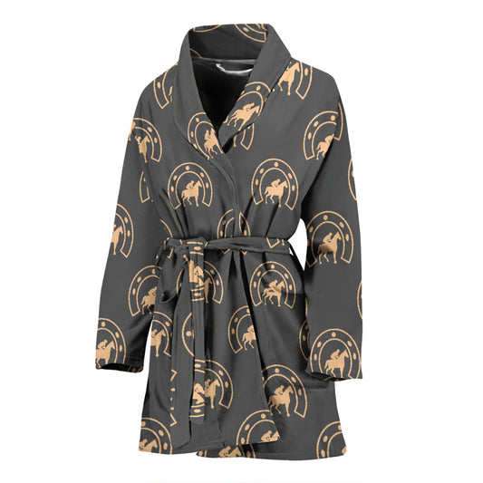 Horseshoe Print Design LKS306 Women Bathrobe