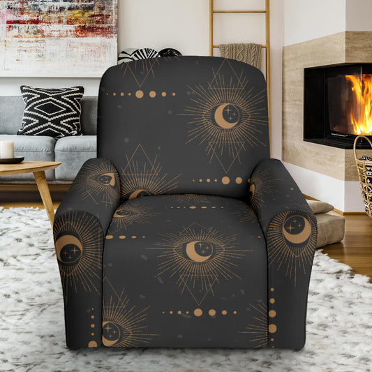 Moon Boho Pattern Print Design 02 Recliner Slipcover with Pocket