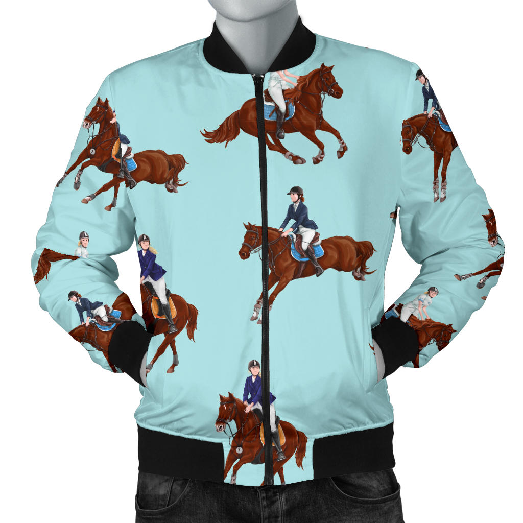 Equestrian Horse Riding Men Bomber Jacket