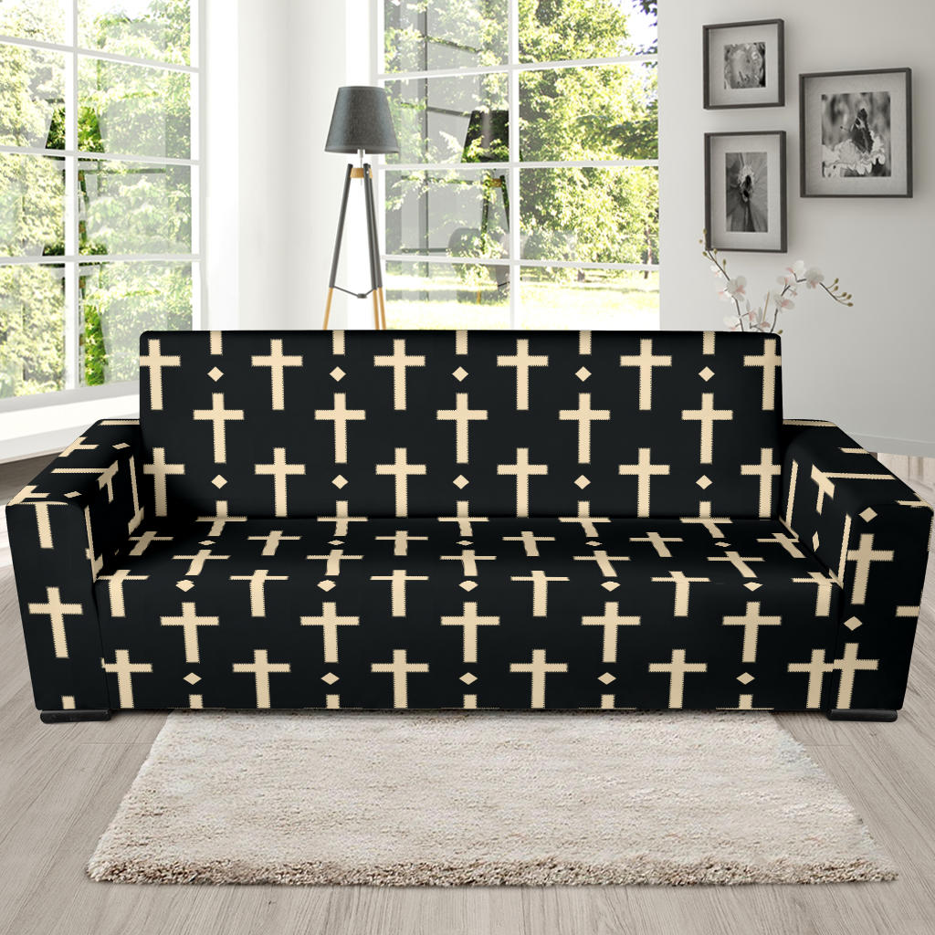 Cross Pattern Print Design 03 Sofa Slipcover