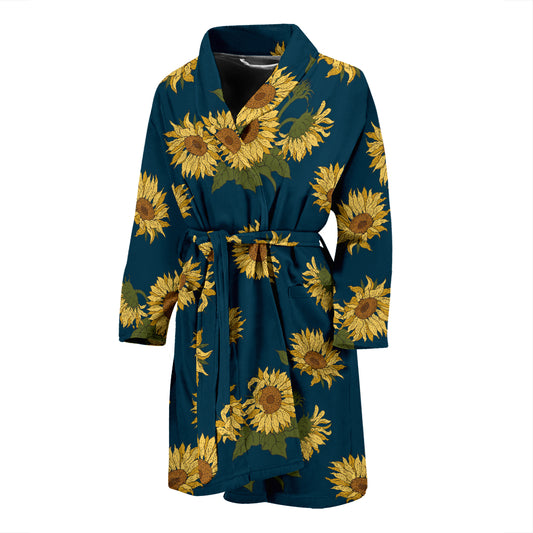 Sunflower Print Design LKS305 Men Bathrobe