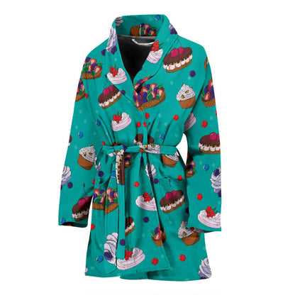 Cake Pattern Print Design 07 Women Bathrobe