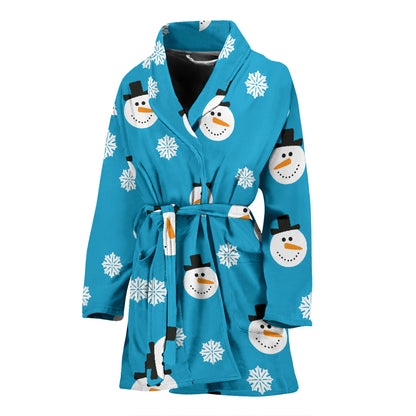 Snowman Print Design LKS303 Women Bathrobe