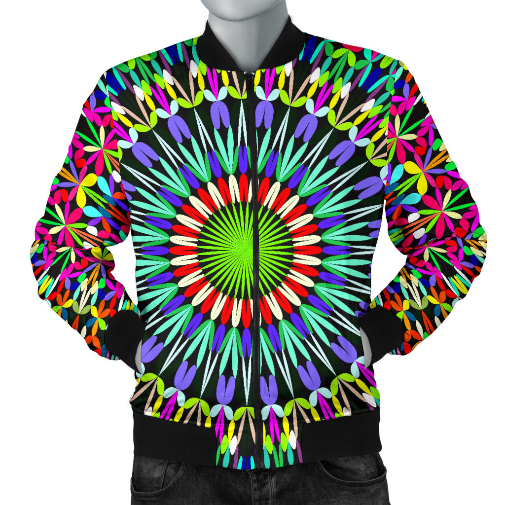 Bohemian Colorful Style Print Men Bomber Jacket