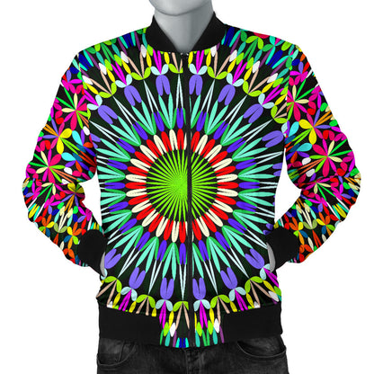 Bohemian Colorful Style Print Men Bomber Jacket