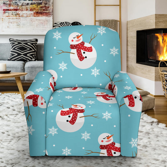 Snowman Print Design LKS304 Recliner Slipcover with Pocket