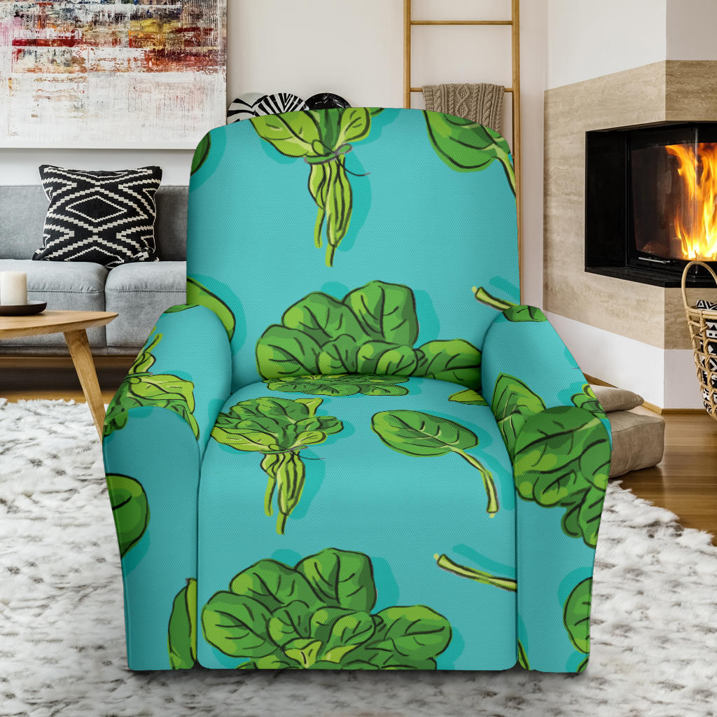 Spinach Print Design LKS301 Recliner Slipcover with Pocket