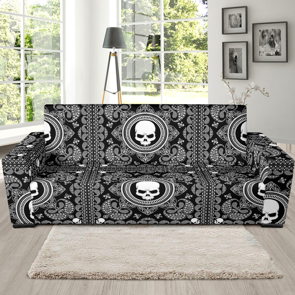 Bandana Skull Print Design LKS303 Sofa Slipcover