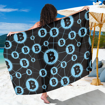 Cryptocurrency Pattern Print Design 02 Sarong Pareo Wrap