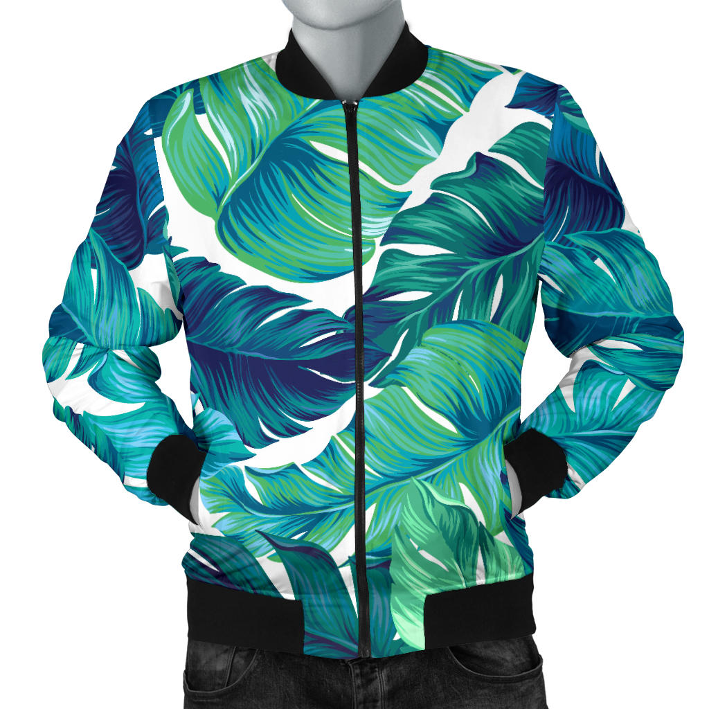 Brightness Tropical Palm Leaves Men Bomber Jacket