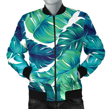 Brightness Tropical Palm Leaves Men Bomber Jacket