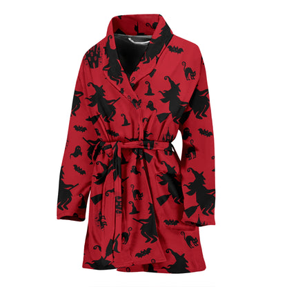 Witch Print Design LKS303 Women Bathrobe