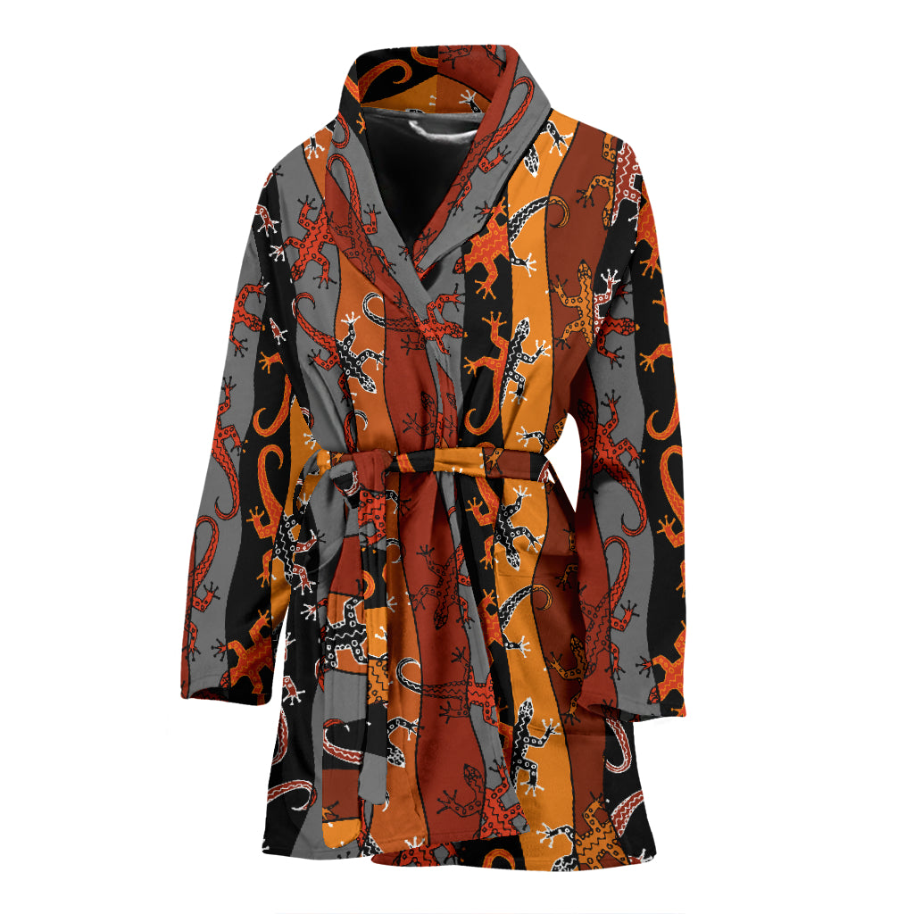 lizard Print Design LKS403 Women Bathrobe