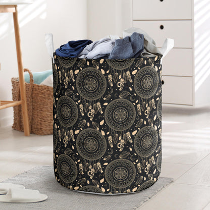 Dream Catcher Mandala Boho Moon Laundry Basket